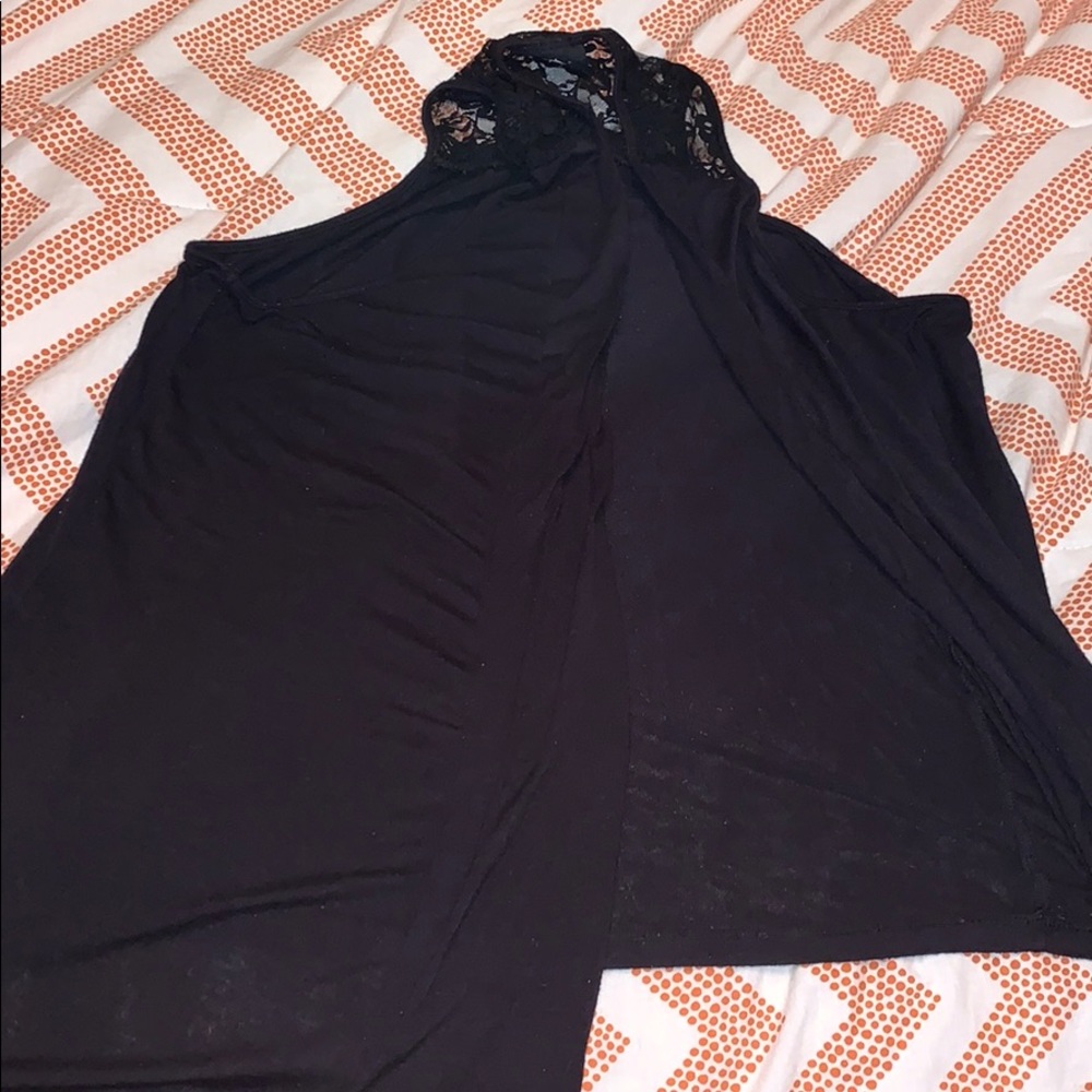 Black sleeveless cardigan